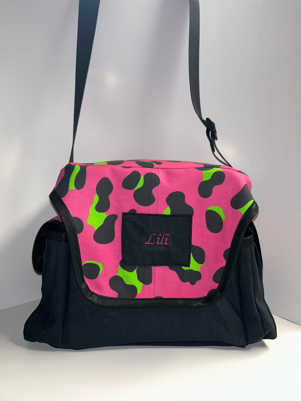 Suction Machine Carrying Case - Neon Pink & Lime Green Leopard