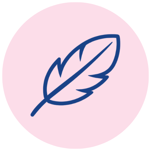 Blue Leaf with pink background