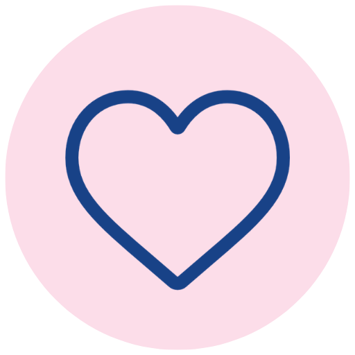 Heart with light pink background circle icon